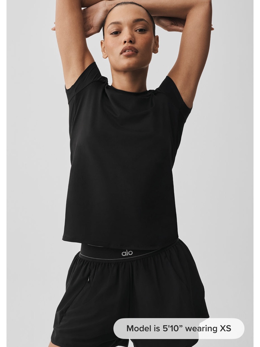 [alo] Alosoft Finesse Tee - White and Black - Picture 6 of 13